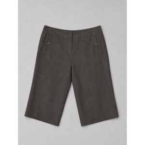 Sandro Womens Linen Crop Bermuda Shorts Size 10 Brown Coastal Euro Summer Resort